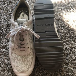 Michaels Kors nude and silver sneakers